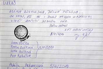 Naše pochvalné zápisy v pamětní knize (IČ)